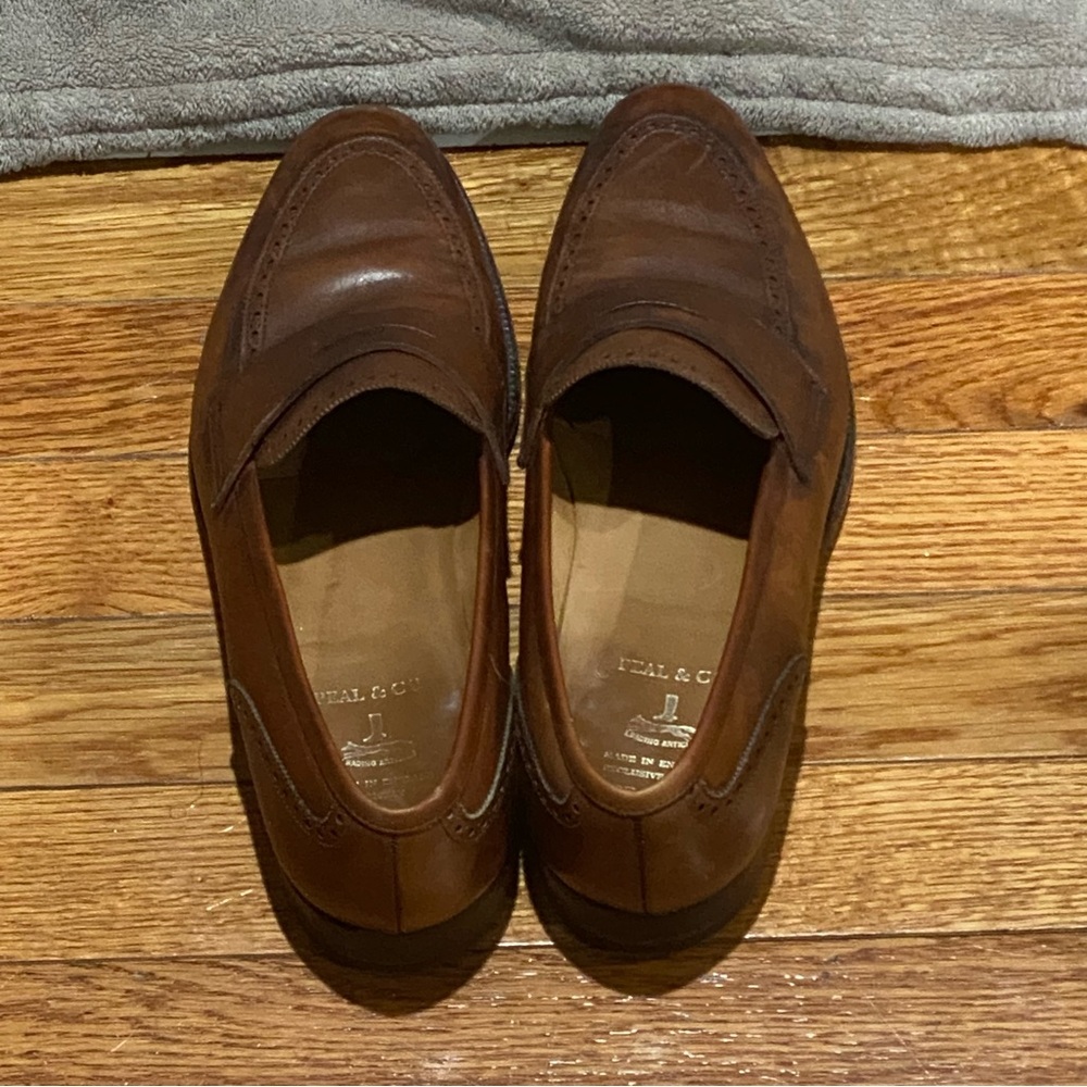 Brooks Brothers Peal & Co Made in England Classic Brown Leather Penny Loafers 9D - Picture 2 of 7